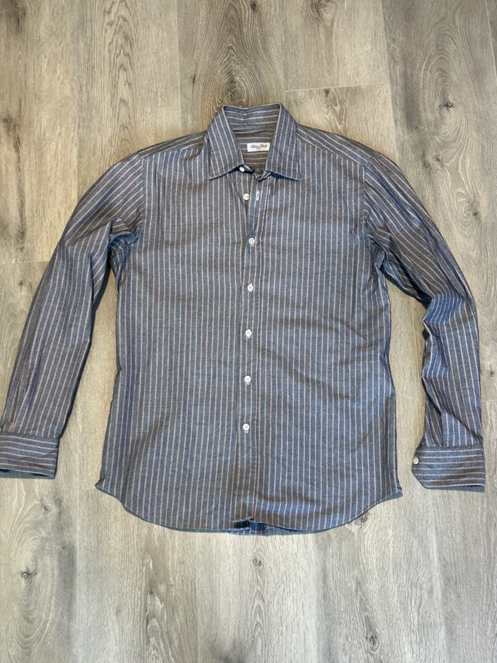 Salvatore Piccolo Napoli Navy Striped Button Down Shirt | Size M | 100% Cotton